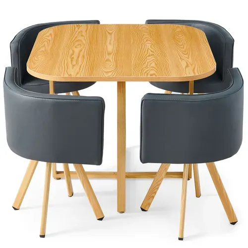 Table Et Chaises Scandinaves Oslo Gris Et Chêne