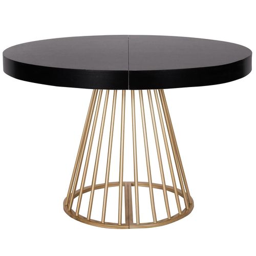 Table Ronde Extensible Soare Noir Pieds Or