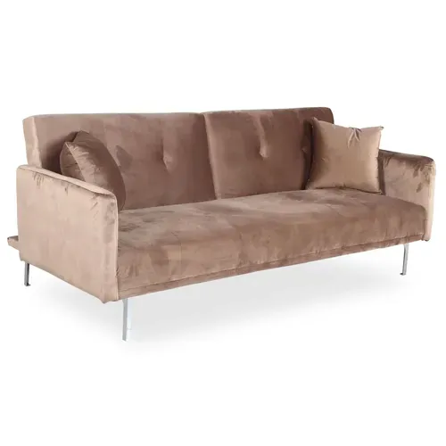 Canapé Convertible Clic-clac 3 Places Carla Velours Taupe