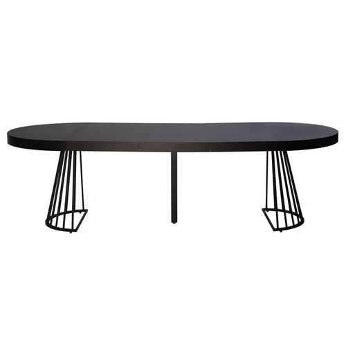 Table Ronde Extensible Grivery Noir Pieds Noir