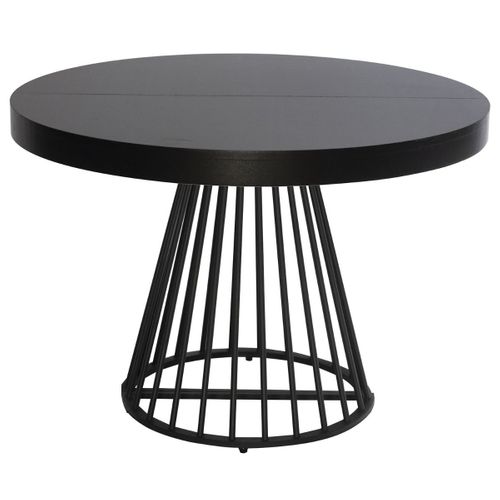 Table Ronde Extensible Grivery Noir Pieds Noir