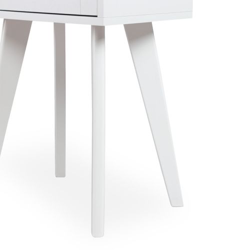 Table De Chevet 1 Tiroir Avec Cannage Dalgora L40cm Blanc