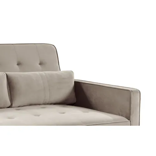 Canapé Convertible 2 Places Komaria Velours Beige