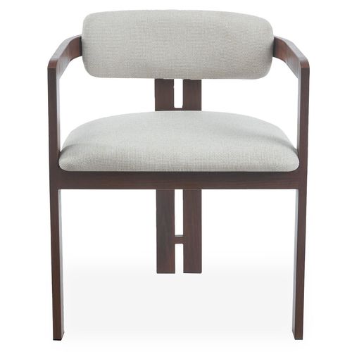 Lot De 2 Chaises Design Galilea Métal Effet Bois Foncé Et Tissu Beige