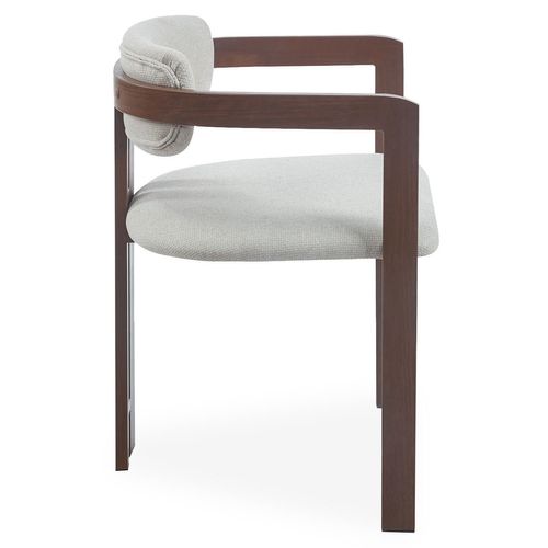 Lot De 2 Chaises Design Galilea Métal Effet Bois Foncé Et Tissu Beige
