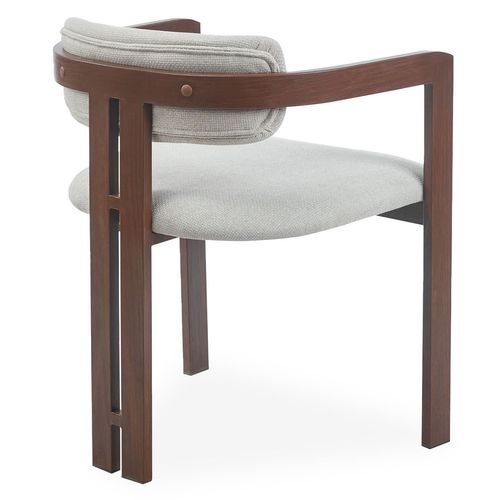 Lot De 2 Chaises Design Galilea Métal Effet Bois Foncé Et Tissu Beige