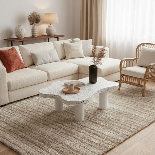Table Basse Forme Nuage 69x100cm Lagoon Effet Terrazzo