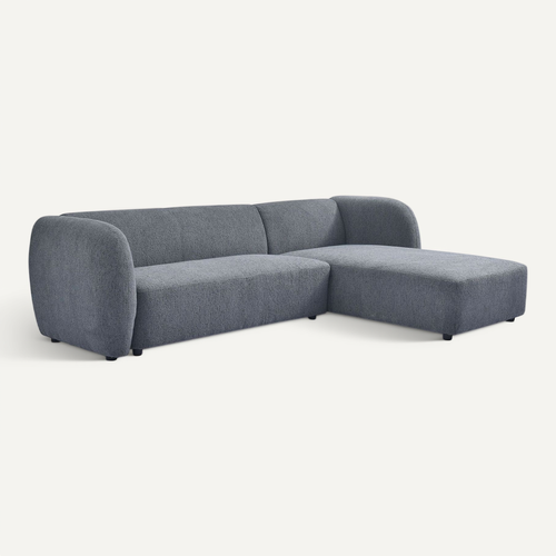 Canapé D'angle Réversible Moderne Larry Tissu Bouclette Gris