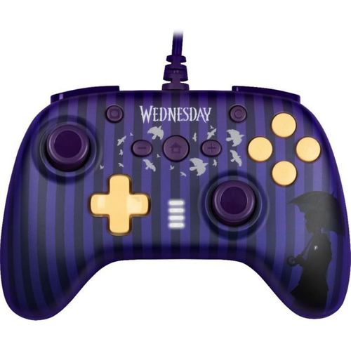 Manette Filaire Wednesday Pour Nintendo Switch / Switch 2 Et PC - Violet/noir