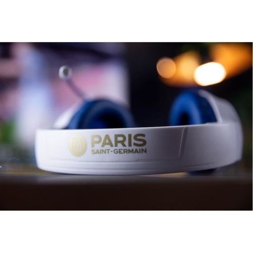Casque Gaming Filaire - PC, PS4, Ps5, Switch, Xbox - Micro 45° - Câble 1,5 M - Blanc Et Bleu