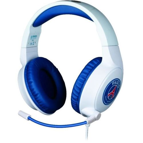 Casque Gaming Filaire - PC, PS4, Ps5, Switch, Xbox - Micro 45° - Câble 1,5 M - Blanc Et Bleu