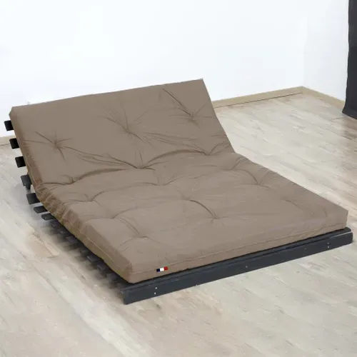 Matelas Futon Coton + Fibres Taupe 160x200