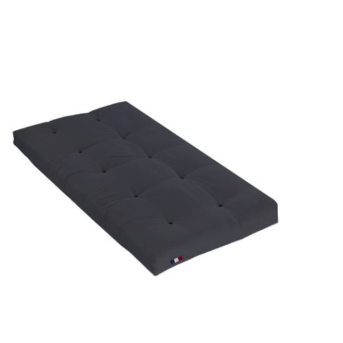 Matelas Futon Coton + Fibres Gris Anthracite 90x190cm