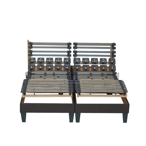 Lot 2 Lits Electriques Anthracite 2x90x200