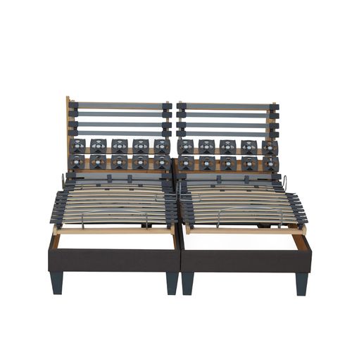 Lot 2 Lits Electriques Anthracite 2x80x200