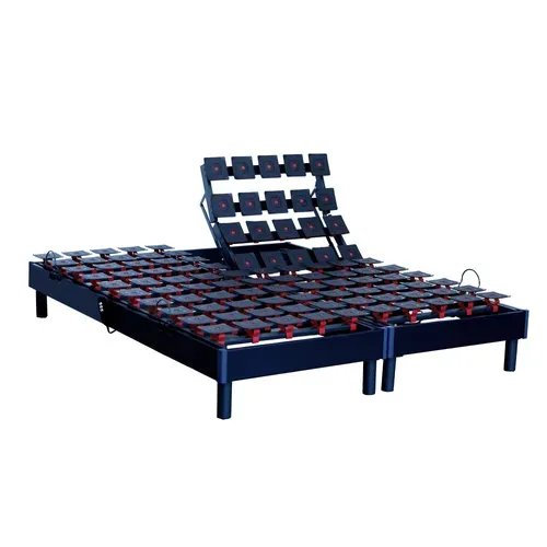 Lit Electrique Matelas Latex 5 Zones Sommier 2x80x200 Avec Reglage Fermete Partout