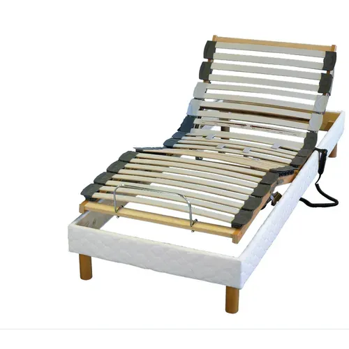 Lit Electrique Matelas Mousse Accueil Memoire De Forme + Sommier 90x190