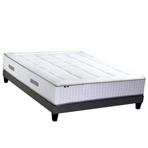 Ensemble Matelas Ressort 7 Zones + Sommier Gris Chine Palacio 140x190
