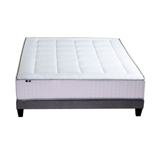 Ensemble Matelas Ressort 7 Zones + Sommier Gris Chine Palacio 140x190
