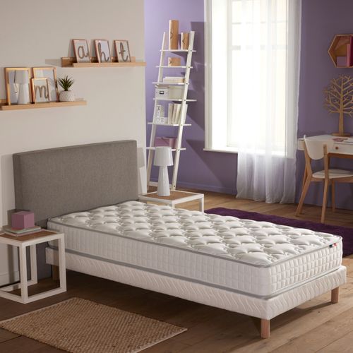 Ensemble Matelas Ressorts 5 Zones Etoile + Sommier 90x190 Sommier Blanc