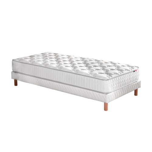 Ensemble Matelas Ressorts 5 Zones Etoile + Sommier 90x190 Sommier Blanc