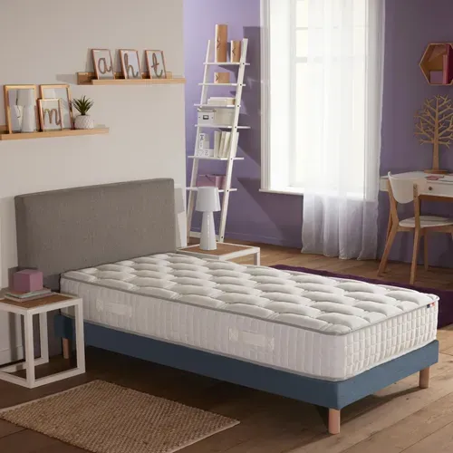 Ensemble Matelas Ressorts Cosmos + Sommier 90x190 Sommier Bleu Denim
