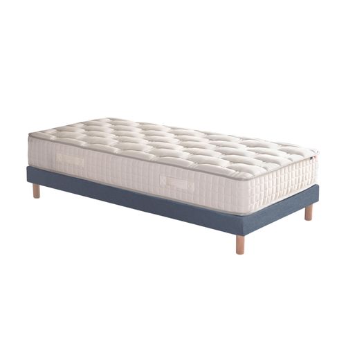 Ensemble Matelas Ressorts Cosmos + Sommier 90x190 Sommier Bleu Denim