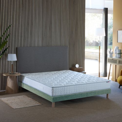 Ensemble Matelas Ressorts Fermes Biconiques Spectre + Sommier 140x190 Sommiervert Celadon