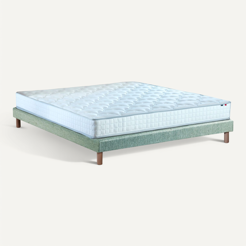 Ensemble Matelas Ressorts Fermes Biconiques Spectre + Sommier 140x190 Sommiervert Celadon