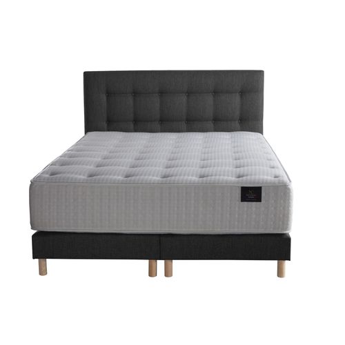 Ensemble Helios Tête De Lit Matelas Ressorts Ensaches Memoire De Forme Latex Anthracite 180x200cm