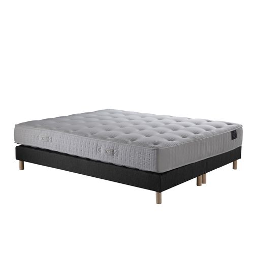 Ensemble Nova Matelas Ressorts Ensaches Memoire De Forme Anthracite 180x200cm
