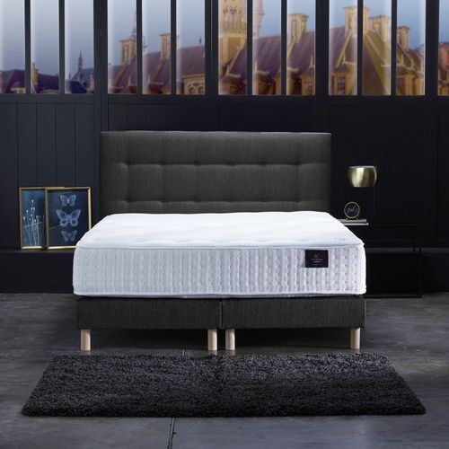 Ensemble Nova Matelas Ressorts Ensaches Memoire De Forme Anthracite 180x200cm