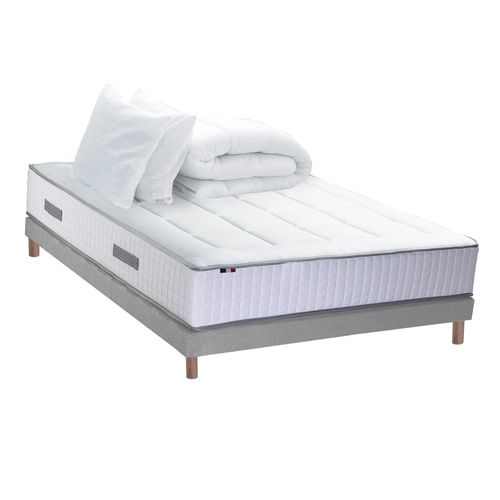 Pack Matelas Ressort 7 Zones + Memoire De Forme + Sommier + Couette + Oreillers Bellagio 140x190cm
