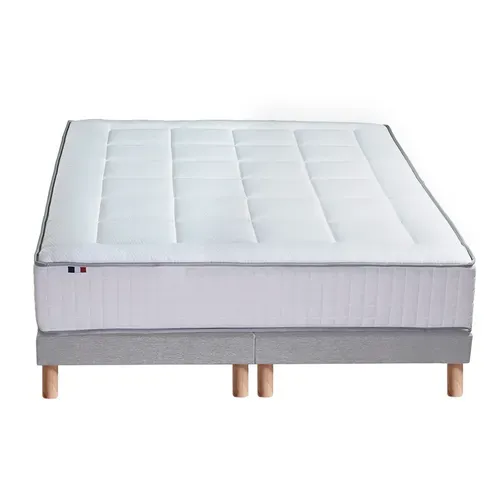 Pack Matelas Ressort 7 Zones + Memoire De Forme + Sommier + Couette + Oreillers Bellagio 2x90x200cm
