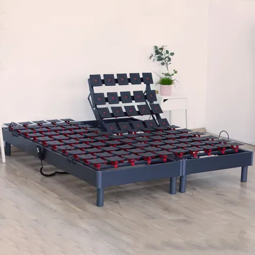 Lit Electrique Memoire De Forme + Couette + Oreillers + Sommier 2x90x200cm