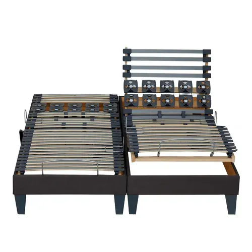 Lit Electrique 100% Latex 5 Zones 85kg/m3 +couette + Oreillers + Sommier 2x80x200cm