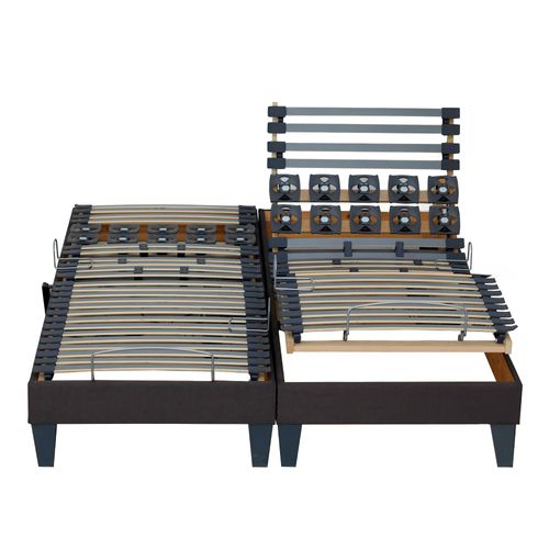 Lit Electrique 100% Latex 5 Zones 85kg/m3 +couette + Oreillers + Sommier 2x90x200cm