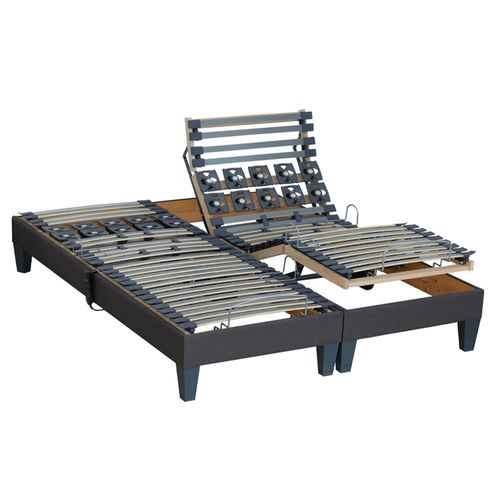 Lit Electrique 100% Latex 5 Zones 85kg/m3 +couette + Oreillers + Sommier 2x90x200cm