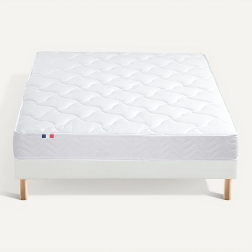 Pack matelas ressorts ép.19 cm + sommier + 4 pieds 140x190cm PAPAYA vue de face