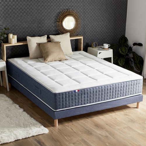 Ensemble Matelas Ressort 7 Zones + Mémoire De Forme + Sommier + Couette + Oreillers 160 X 200