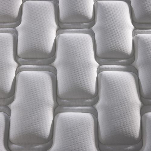 Ensemble Matelas Ressort 7 Zones Hygge + Sommier + Couette + Oreillers 160 X 200 Gris Chiné