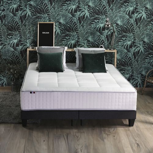 Ensemble Matelas Ressort 7 Zones + Sommier + Oreiller + Couette 180x200