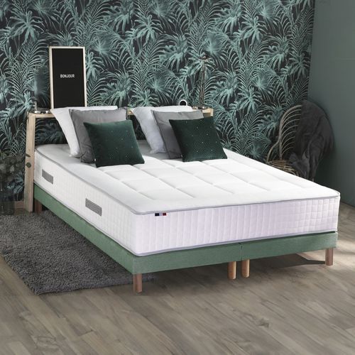Ensemble Matelas Ressorts 7 Zones + Sommier Palacio 2 160x200 Vert