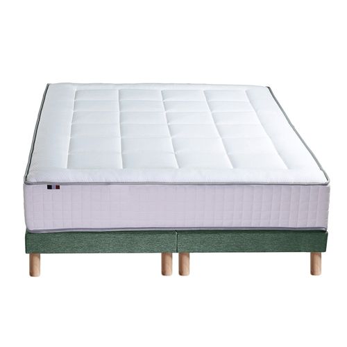 Ensemble Matelas Ressorts 7 Zones + Sommier Palacio 2 160x200 Vert