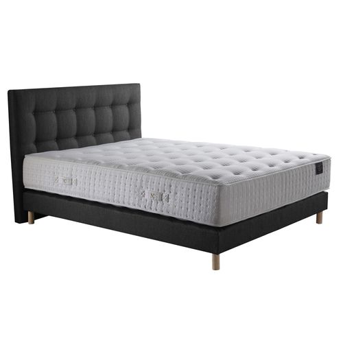 Ensemble Hécate + Tête De Lit Matelas Ressorts Ensachés Mémoire De Forme Anthracite 140x190