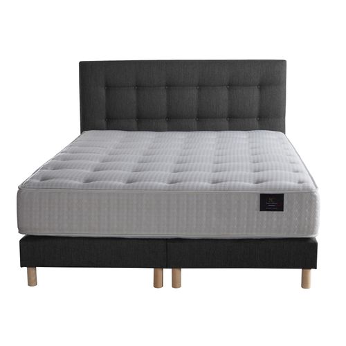 Ensemble Artémis + Tête De Lit Matelas Ressorts Accueil Mémoire De Forme & Latex Anthracite 180x200