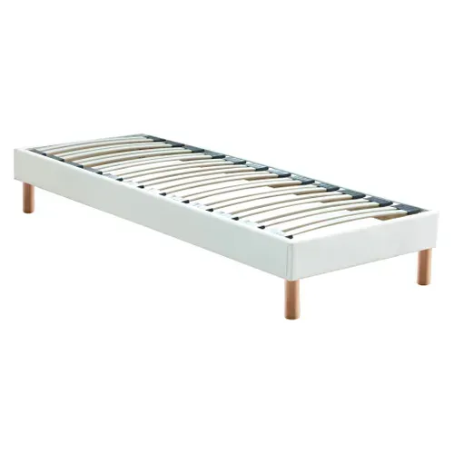 Sommier en kit 90x190 cm LUCIO blanc vue 3/4