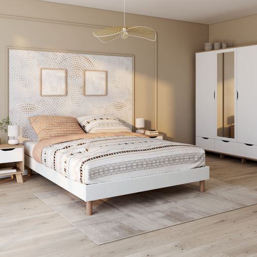 Sommier en kit 160x200 cm LUCIO blanc