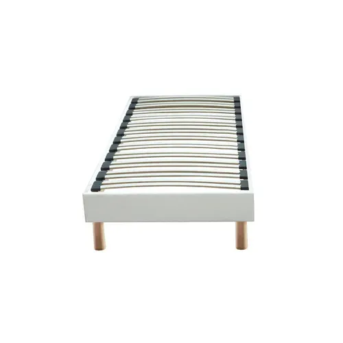 Sommier en kit 90x200 cm LUCIO blanc vue de face