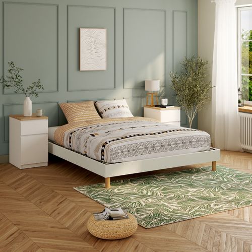 Sommier en kit 180x200 cm LUCIO blanc vue d'ambiance 1